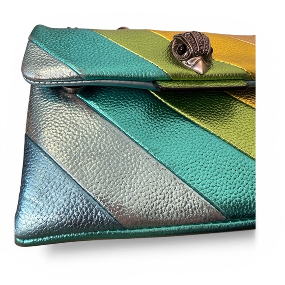 Kurt Geiger Metallic Green and Gold Gradient Shoulder Bag with Chain Strap - Picture 10 of 10